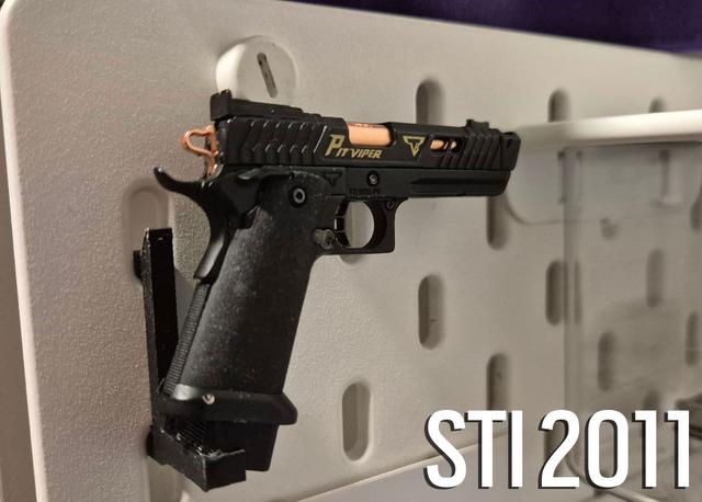 Skadis Hook Mount & Magazine Racks for 1:3 Scale Model Pistols (Alloy Empire) 3D model thumbnail
