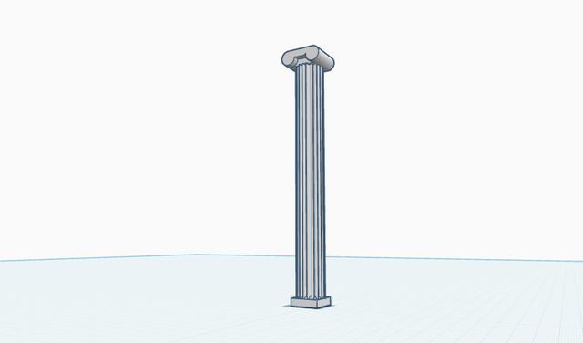 Basic Ionic Column 3D model thumbnail