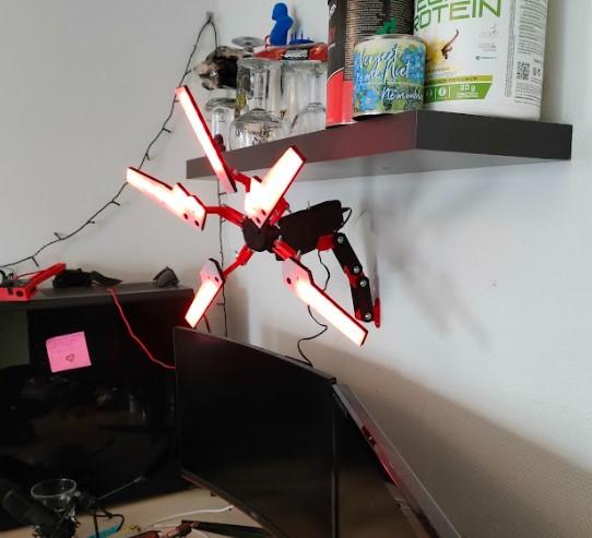 Desk stranding wall mount & short arms 3D model thumbnail