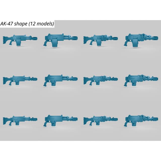 Futuristic guns - pack 1 (2HG1 position) 3D model thumbnail