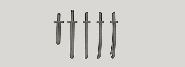 Mini 13: Melee Weapon Set - Basic Swords 1 3D model thumbnail
