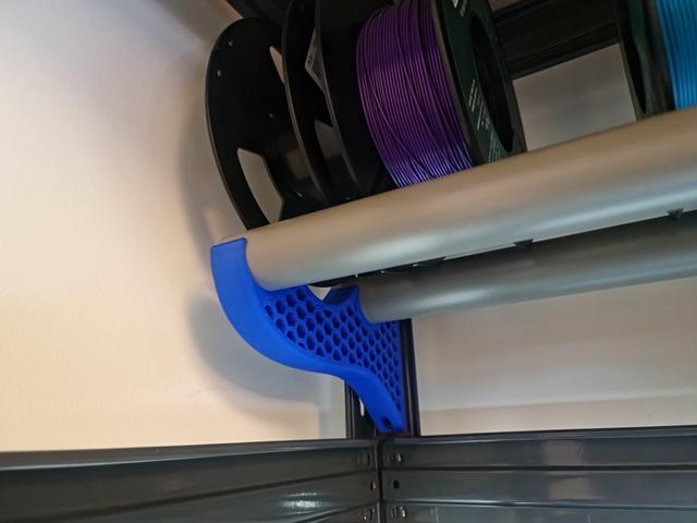 Filament shelf brackets - UK 32mm pipe brackets. 3D model thumbnail