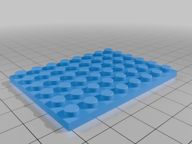 Lego compatible 6x8 Plate 3036 3D model thumbnail