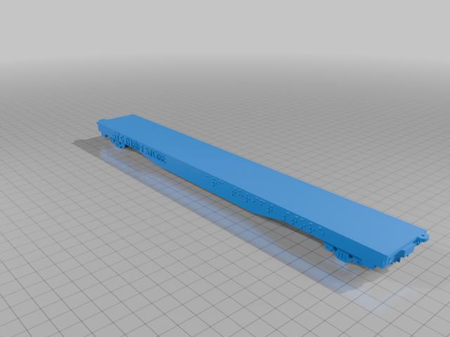 HO/OO SCALE 85FT FLAT CAR WITH BRAILLE MARKINGS 3D model thumbnail