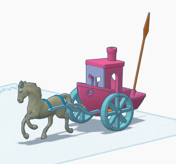 Roman Chariot Benchy 3D model thumbnail