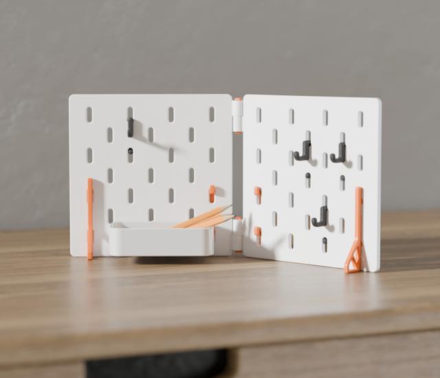 Foldable SKADIS Pegboard 3D model thumbnail