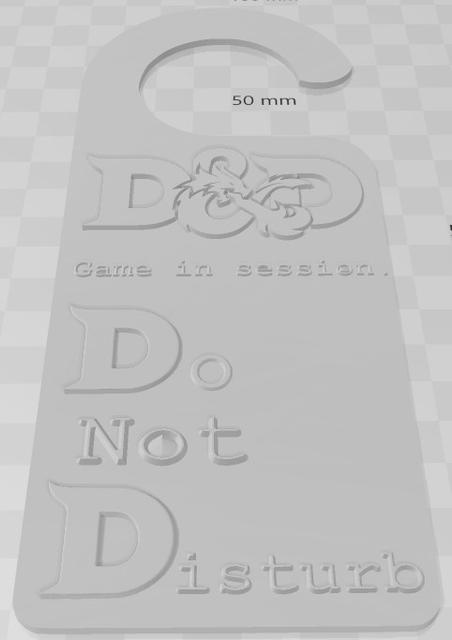 D&D Do Not Disturb door hanger 3D model thumbnail