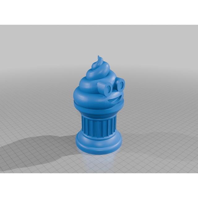 poop emoji trophy 3D model thumbnail
