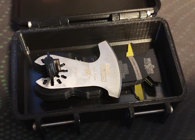 Rugged box for safe storage of multitool / oscillating saw blades 3D model thumbnail