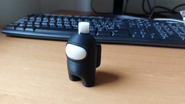 Among us figure with toilet paper hat 3D model thumbnail