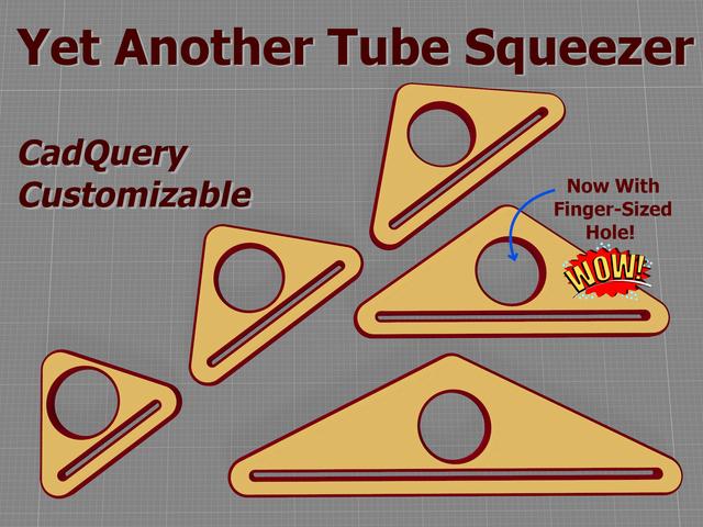 Yet Another Tube Squeezer (CadQuery Customizable) 3D model thumbnail
