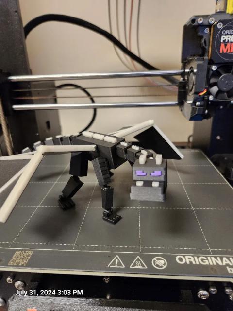 mini 13 ender dragon on a kit card 3D model thumbnail