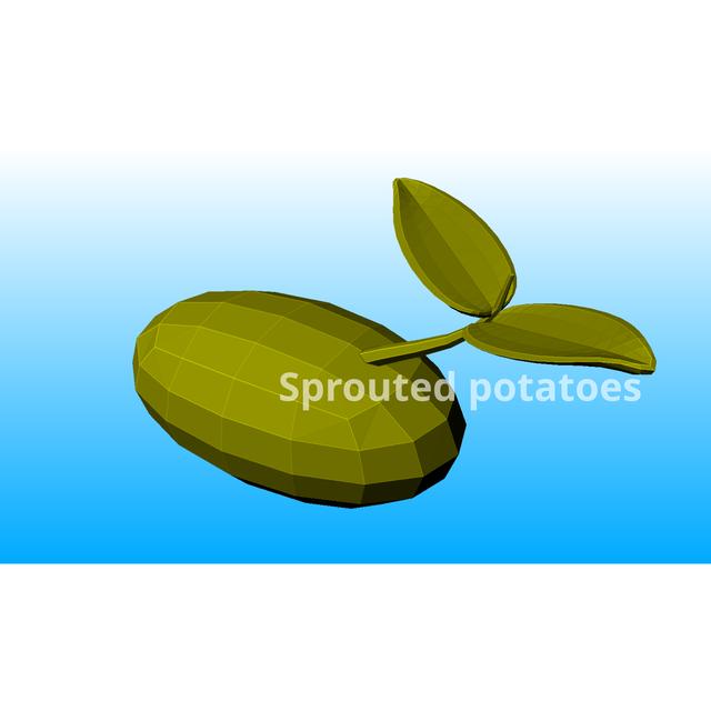 Sprouted potatoes 3D model thumbnail