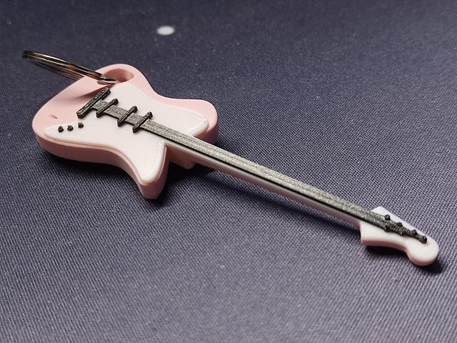 Guitar Keychain 4 colours 3D model thumbnail