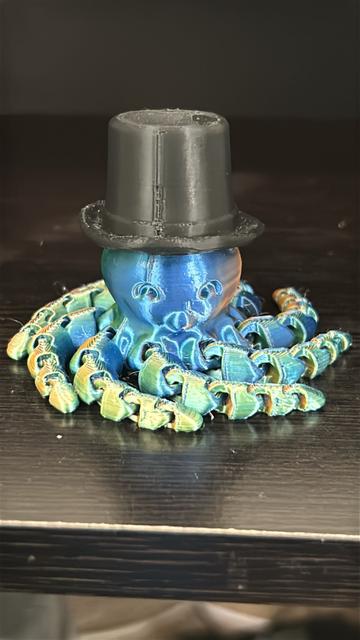 Flexi Octopus with a Top Hat 3D model thumbnail
