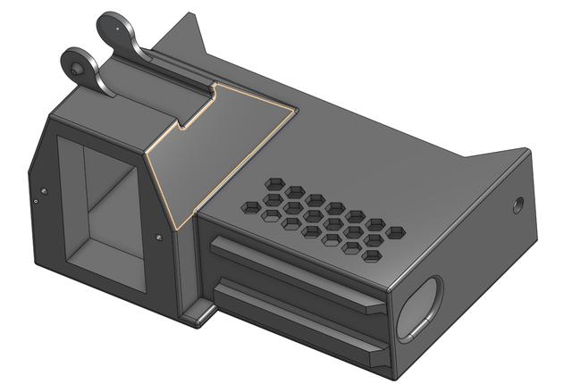 Ender 3 Pro low-profile rear mount for Meanwell PSU w/cable chain attachement 3D model thumbnail