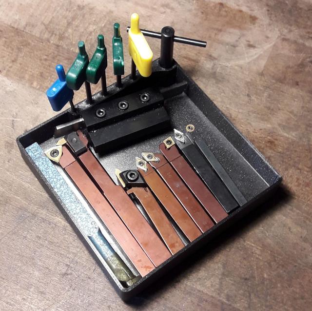 Gridfinity 3x3 tray for lathe tools and chisels 3D model thumbnail