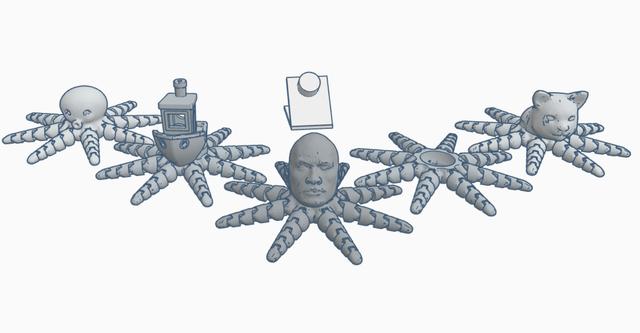 Ariculated octopus's (with a stand 3D model thumbnail