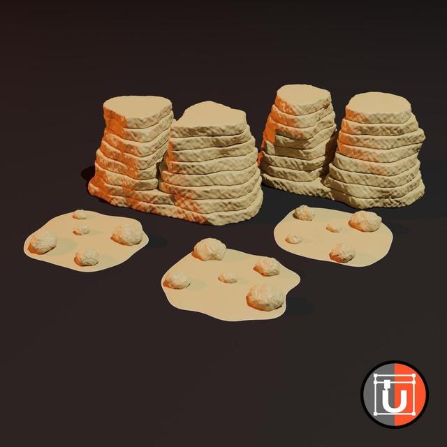 Desert Rocks 3D model thumbnail