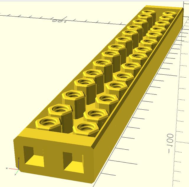 Rail with integrated Caps for 10 inch Rack System 3D model thumbnail