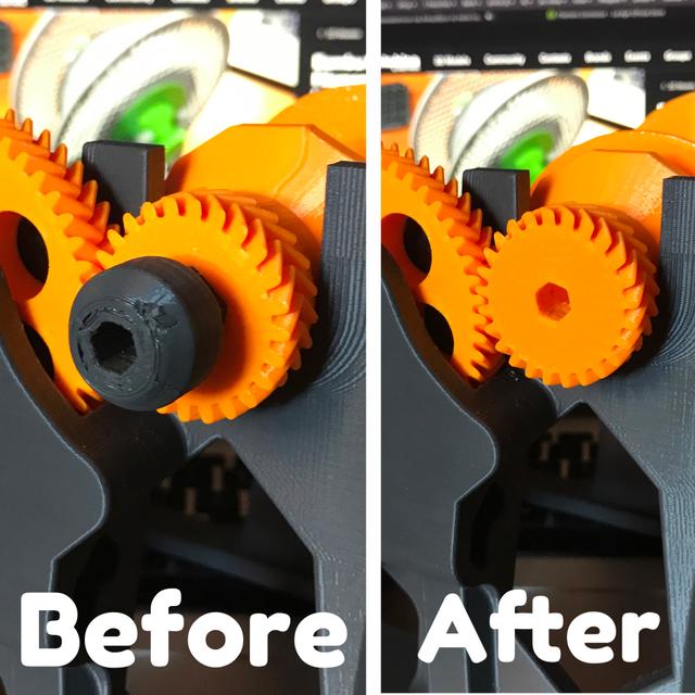 Spool Holder Axle Geared heavy load with hexagon 3D model thumbnail