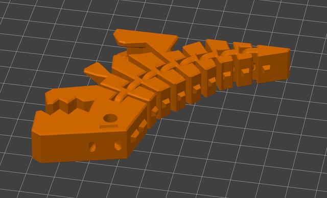 Hidden Hole Flexi Rex with stronger links 3D model thumbnail