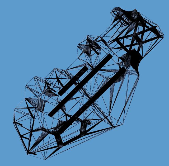 Metal rods middle body Pursacaster 3D model thumbnail