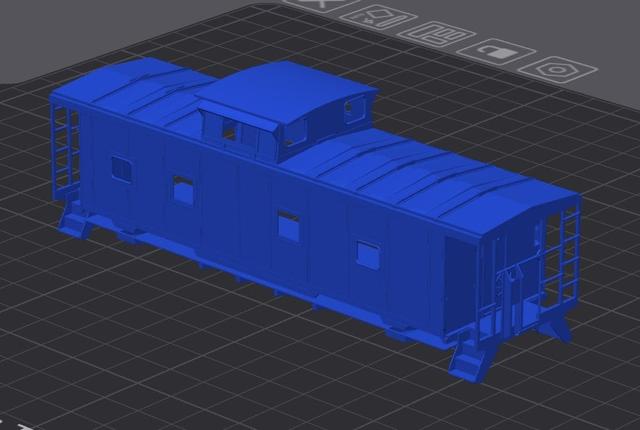 ACL Caboose with no walkways in multiple scales 3D model thumbnail
