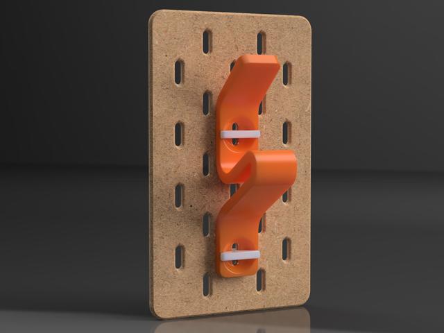 Skadis Squiggle Coat Hook 3D model thumbnail
