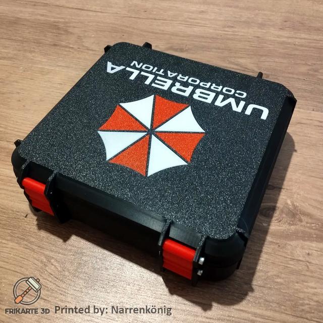 Umbrella Corporation Tool Box Multicolor and Multipart with Flipped Logo 3D model thumbnail