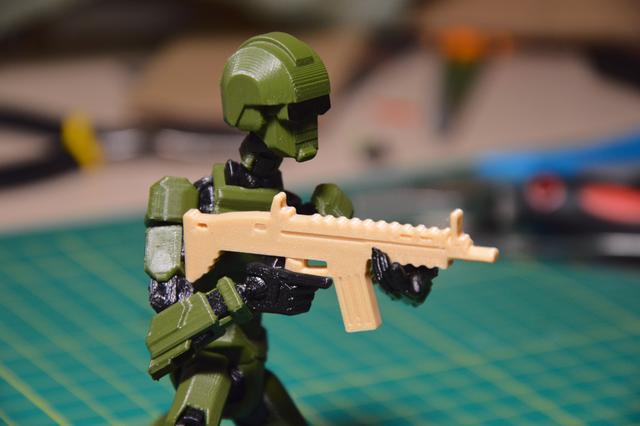 Private 13 - Scar-L, Helmet, Vest and Trigger Finger Hand! 3D model thumbnail