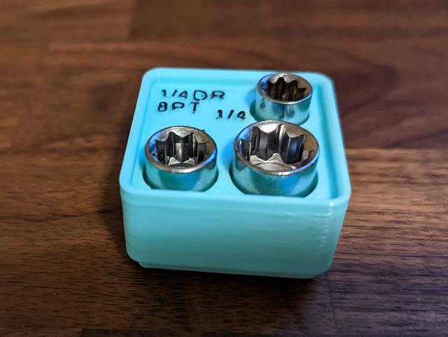 Gridfinity Imperial 8pt Sockets 1/2"DR 3D model thumbnail