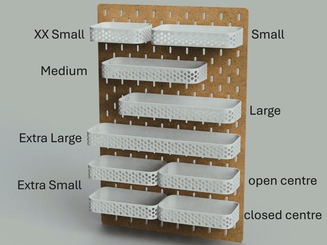 Skadis Hex Tray Shelf Container 3D model thumbnail
