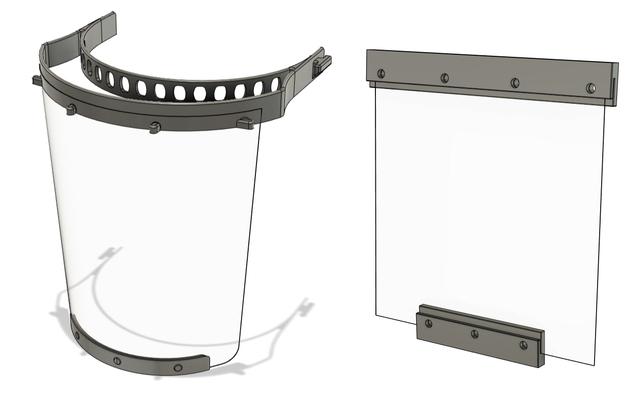 Prusa Face Shield - RC3 (More reliable printing and no laser cutter required) 3D model thumbnail
