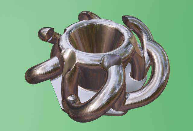 NASA Chainmail Hex Connector (For both FDM optimised and original models) 3D model thumbnail