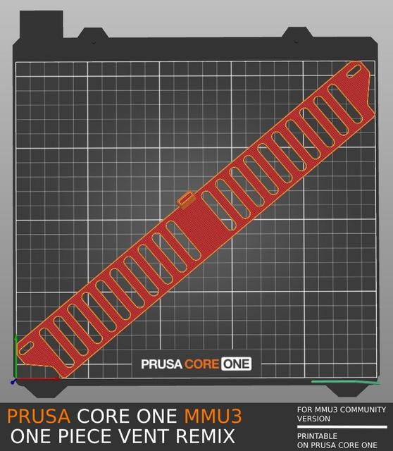 Core One MMU3 Community One Piece Vent 3D model thumbnail