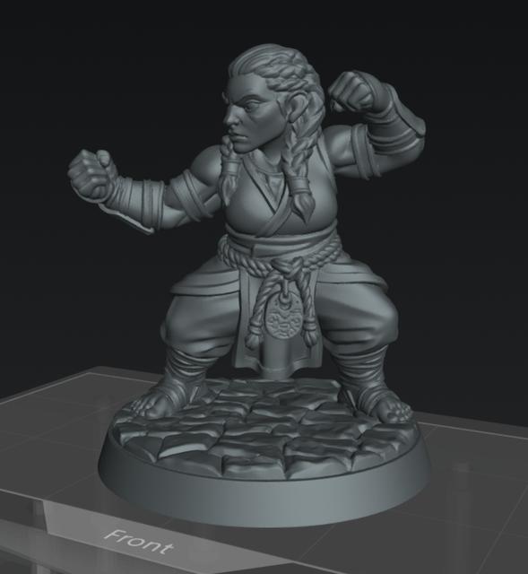 Dwarf Monk Female 3 3D model thumbnail