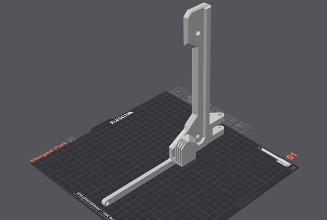 Merged Cover/Bed Holder and 270 Degree Hinge Piece 3D model thumbnail