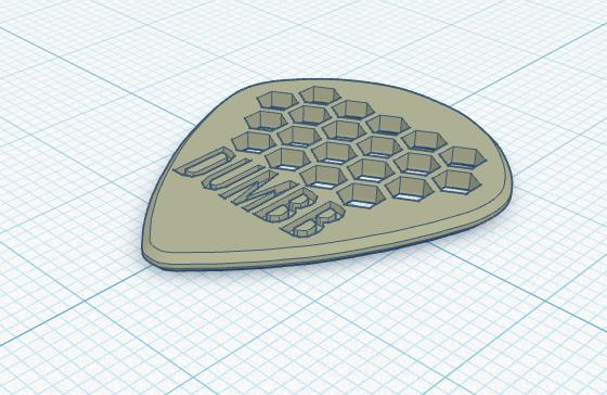 Dumbb Guitar Pick 3D model thumbnail