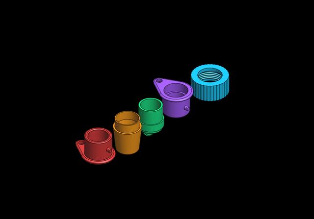 Advanced Elements kayak pump nozzles 3D model thumbnail