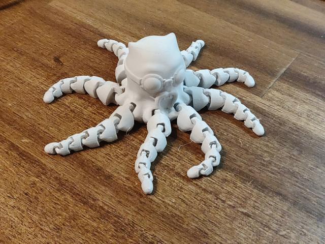 Cute Articulated Steampunk Octopus 3D model thumbnail