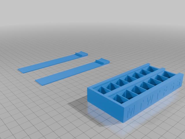 Mave the Raves Weekly Pill/Medication Box, 2 a day dosage (AM/PM) adapted for those with hand dexterity issues 3D model thumbnail