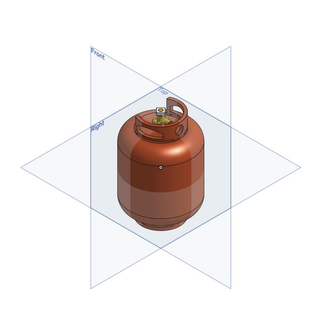 Propane Gas Tank 3D model thumbnail
