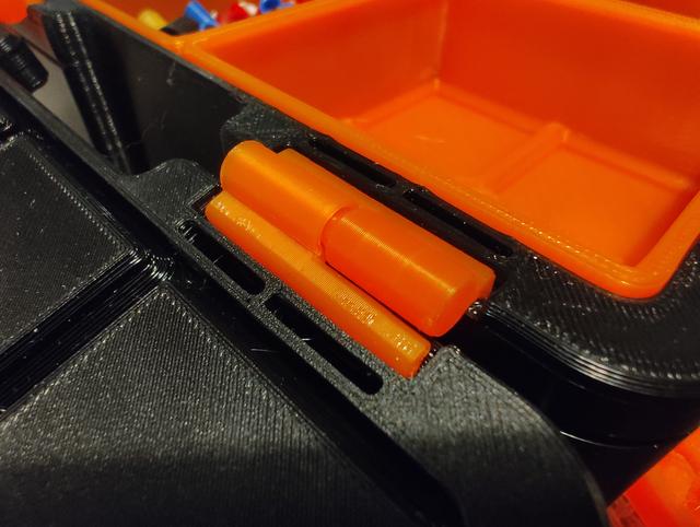 Two-part hinge for Pred's gridfinity storage box 3D model thumbnail