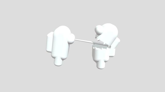 Among Us Crewmate And Impostor 3D model thumbnail