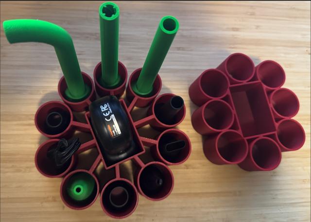 Wolfbox MF60 Air Duster Nozzles and Stand 3D model thumbnail