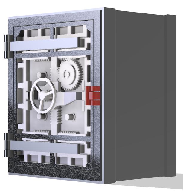 Padlock Frame for Coin Sorting Vault 3D model thumbnail