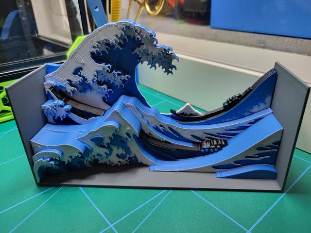 Wave of Kanagawa Frame Display 3D model thumbnail