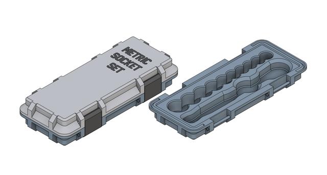 Metric Socket Set Box 3D model thumbnail