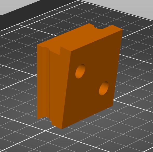 Inner piece with holes for t-nut screws 3D model thumbnail